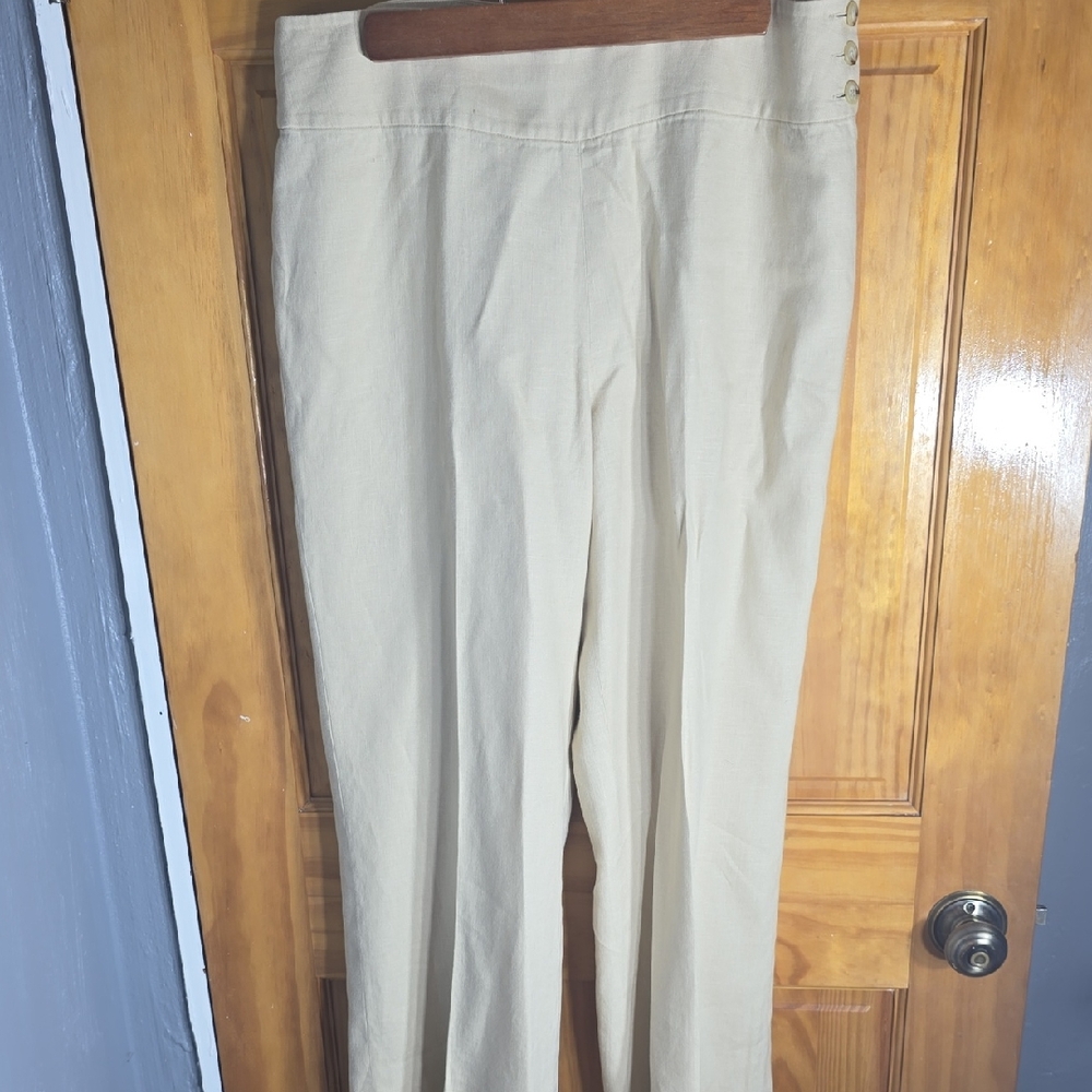Ralph lauren green label Size 10 Cream Women's Trousers Linen